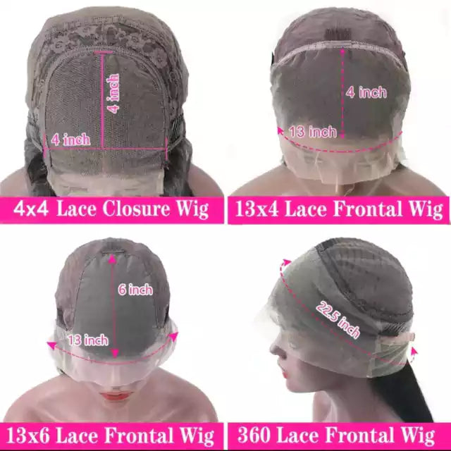 Lace wig de cabelo natural corte reto
