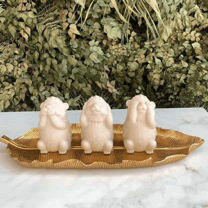 Trio of wisdom Kit Squirrels Porcupine in cement