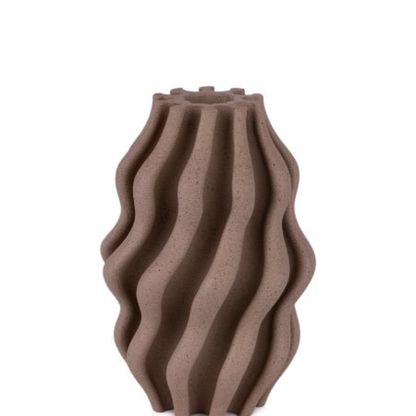 Vase Wave style Polyresin Brown 24,7cm