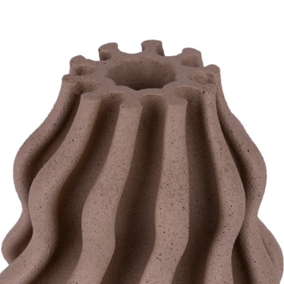 Vase Wave style Polyresin Brown 24,7cm