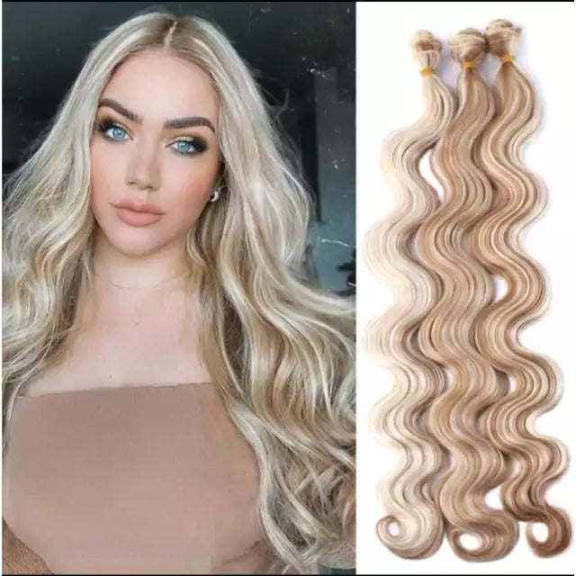 Cabelo ondulado para entrelace orgânico com 6 unidades