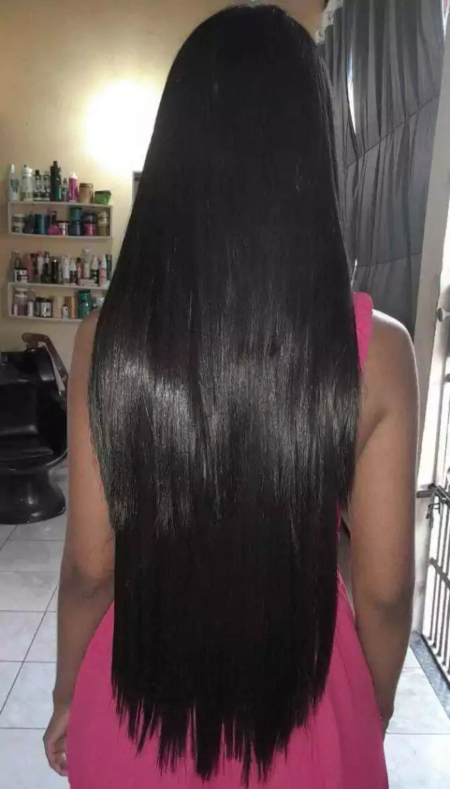Aplique orgânico preto liso fio invisível e tic tac
