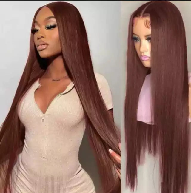 Lace wig de cabelo natural castanho