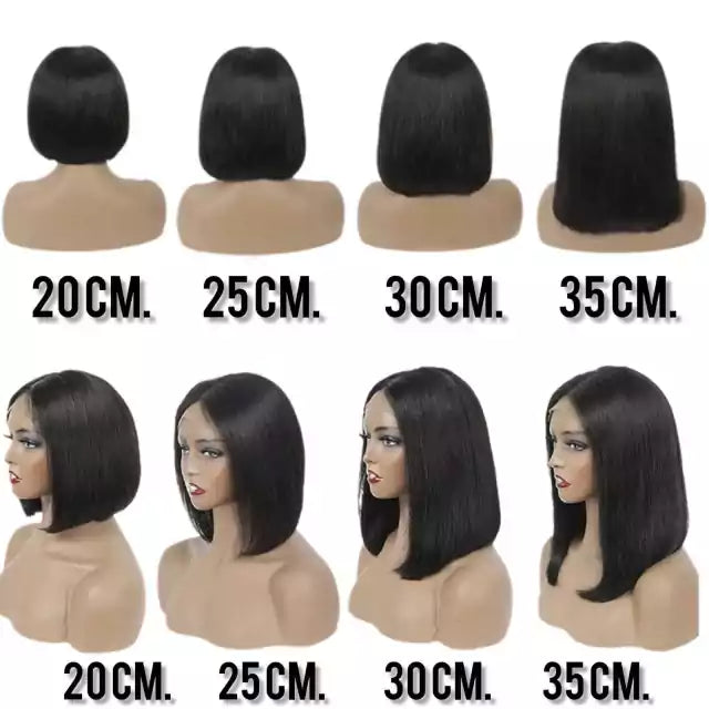 Lace wig de cabelo natural corte reto