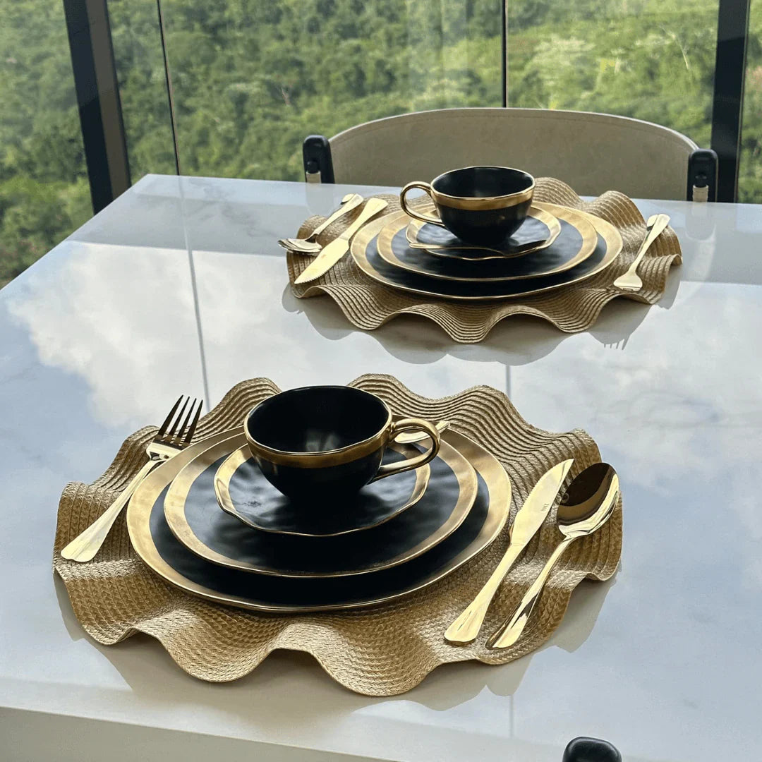 Tabletop set Dubai Black and gold 3 Pieces