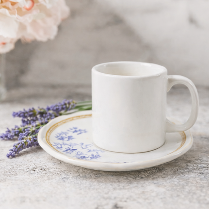 Set of 6 cups of Coffee with saucer Iris Blue 100ml