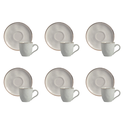 Set of 6 cups of Tea Luz Gold Gray 170ml