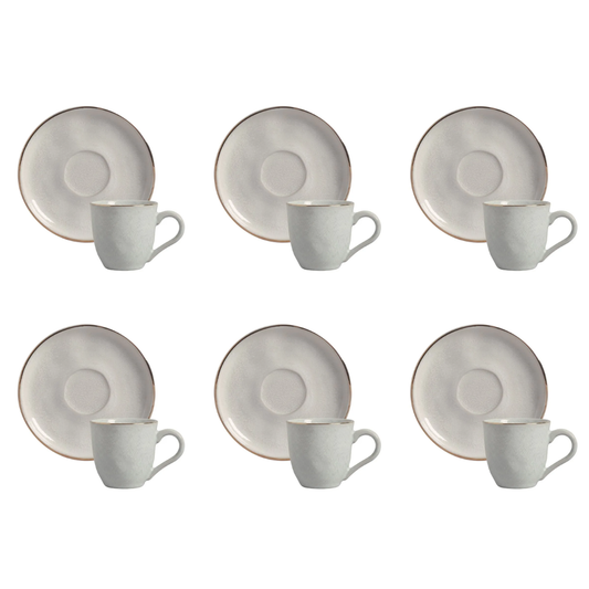 Set of 6 cups of Tea Luz Gold Gray 170ml