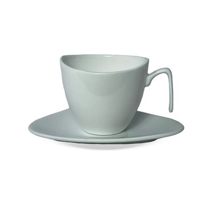 Set of 6 cups of Coffee with spoon in porcelain White 80ml