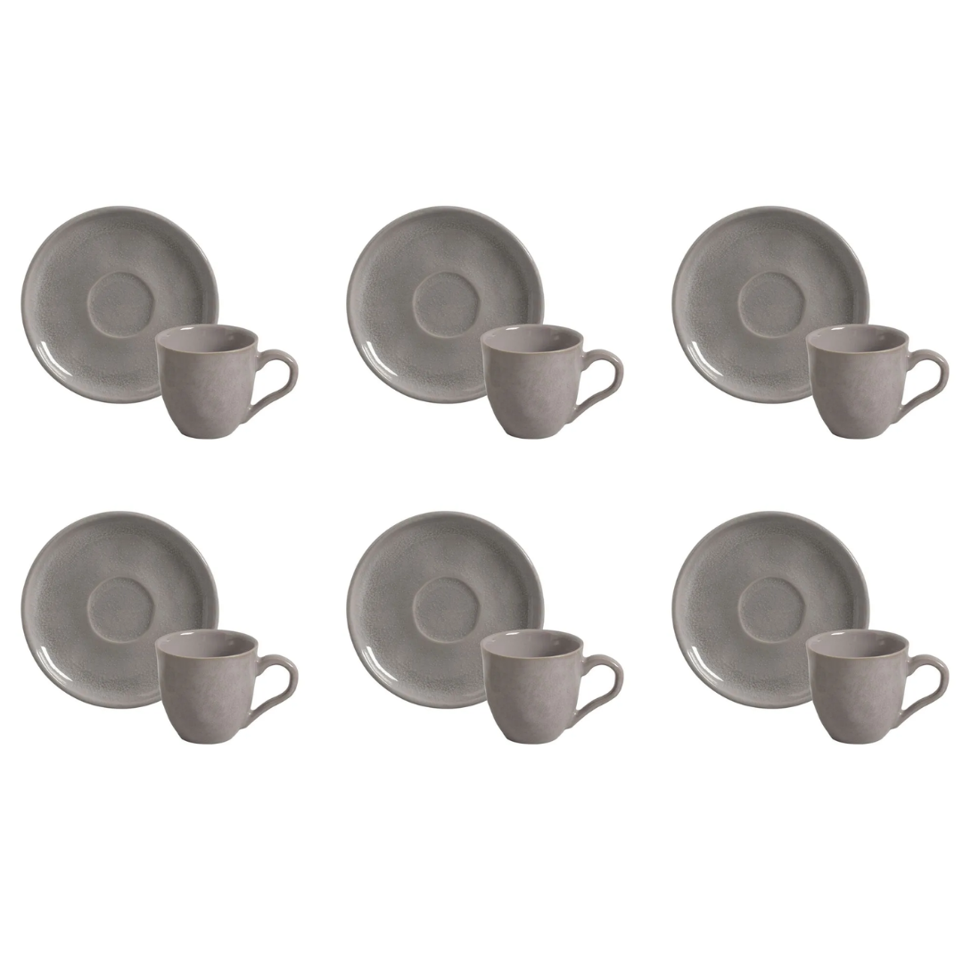 Set of 6 cups of Coffee with saucer Bruma Ceramic 120ml