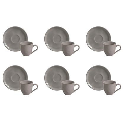 Set of 6 cups of Coffee with saucer Bruma Ceramic 120ml