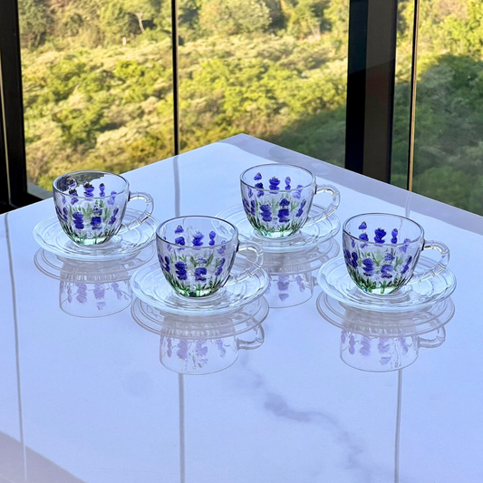 Kit 4 Coffee cups Crystal Lavender 80ml