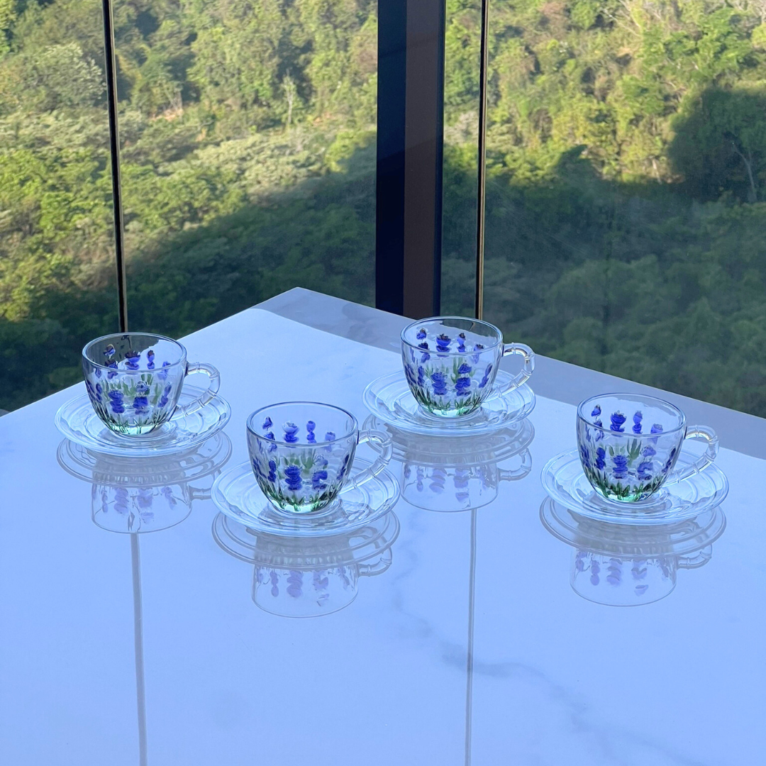 Kit 4 Coffee cups Crystal Lavender 80ml