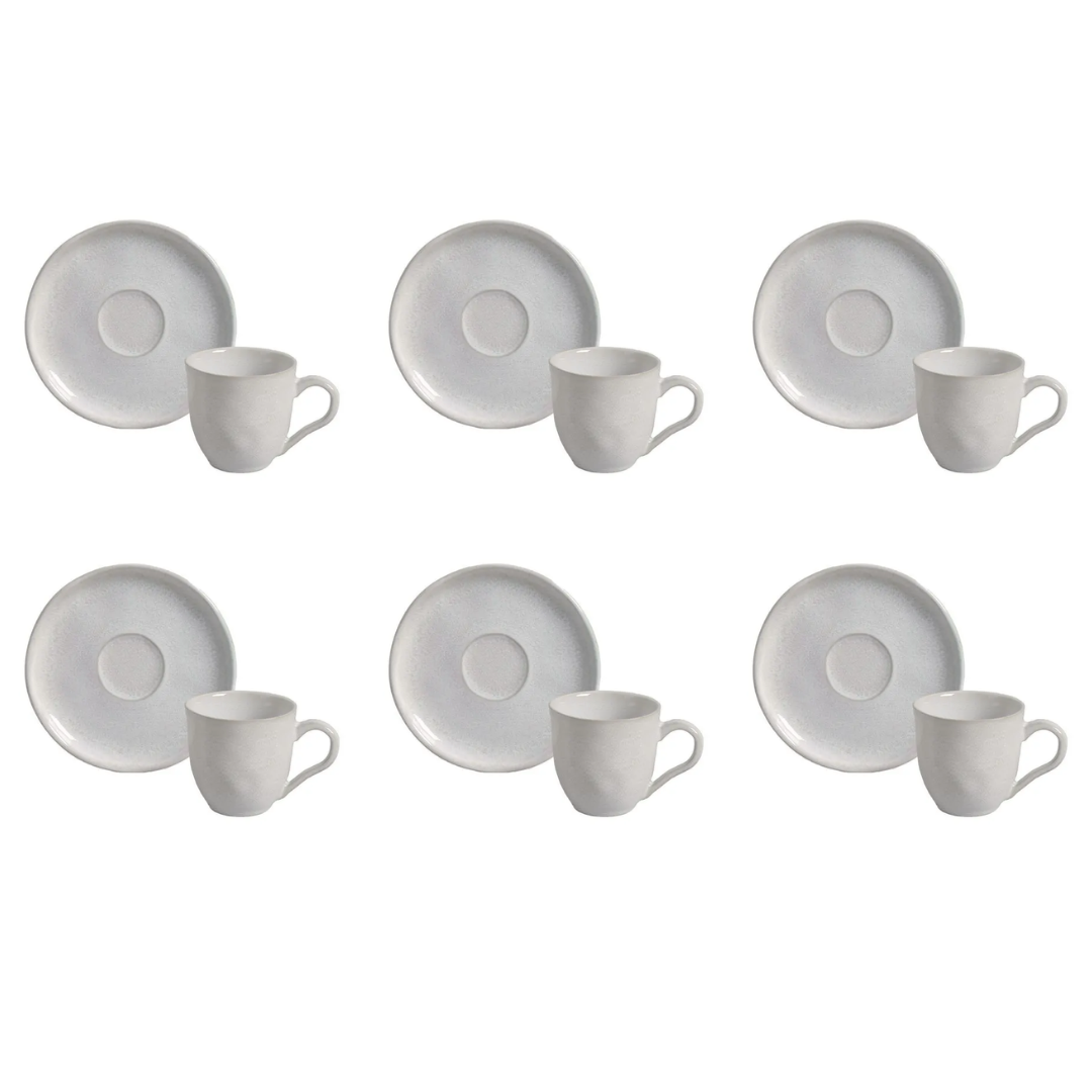 Set of 6 cups of Coffee with saucer Bio Luz of Ceramic 120ml