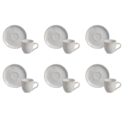Set of 6 cups of Coffee with saucer Bio Luz of Ceramic 120ml