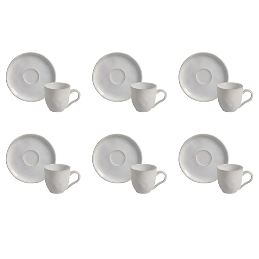 Set of 6 cups of Coffee with saucer Bio Luz of Ceramic 120ml