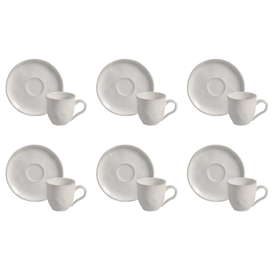 Set of 6 cups of Tea with saucer Bio Luz Ceramic 170ml