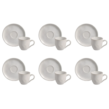 Set of 6 cups of Tea with saucer Bio Luz Ceramic 170ml