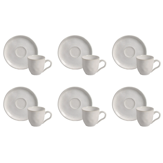 Set of 6 cups of Tea with saucer Bio Luz Ceramic 170ml