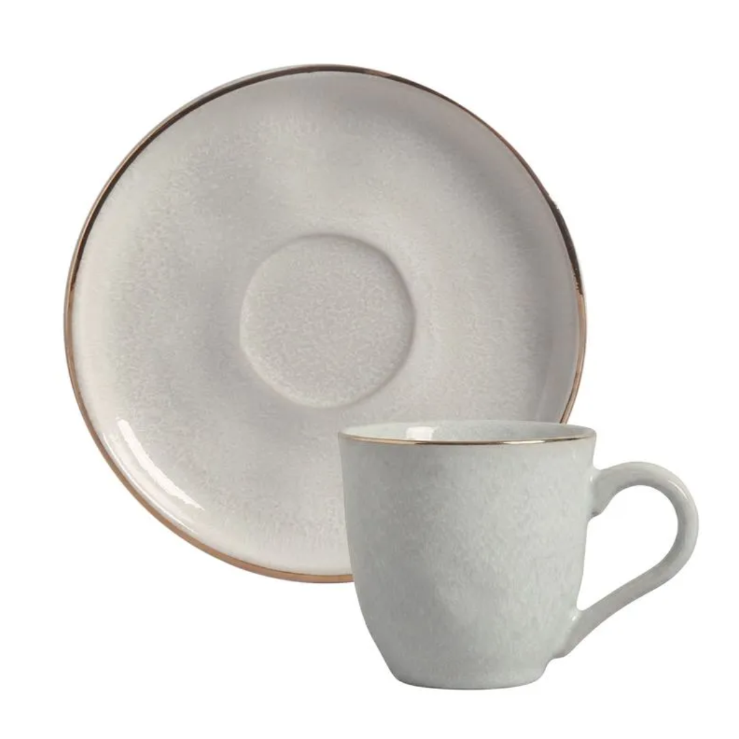 Set of 6 cups of Tea Luz Gold Gray 170ml