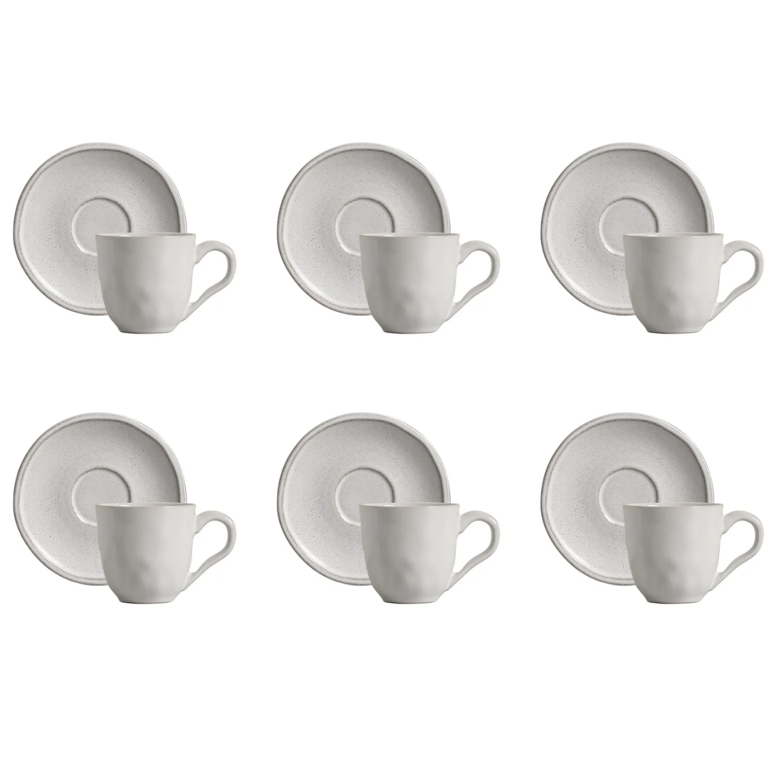 Set of 6 cups of Tea Ceramic Daily Snow 170ml