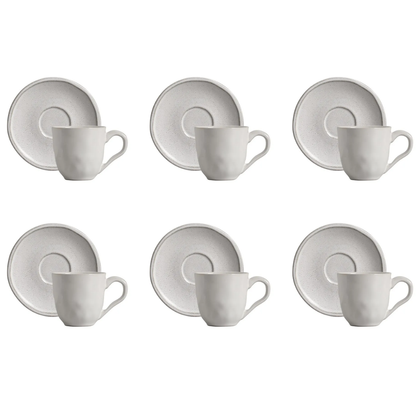 Set of 6 cups of Tea Ceramic Daily Snow 170ml