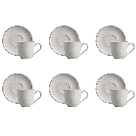 Set of 6 cups of Tea Ceramic Daily Snow 170ml