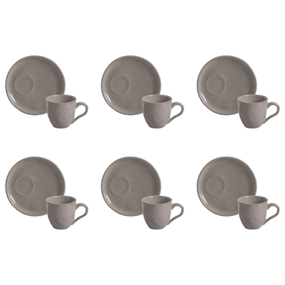 Set of 6 cups of Tea with saucer Bruma Ceramic 170ml