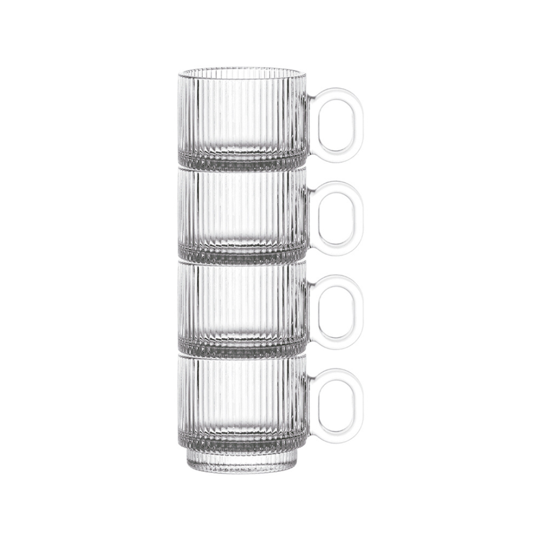 Set of 4 mugs of Glass Graffiato 95ml