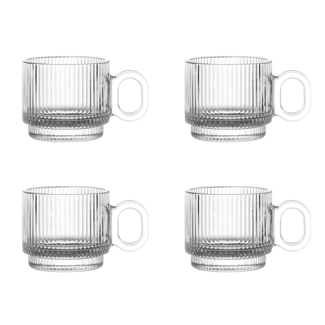 Set of 4 mugs of Glass Graffiato 95ml