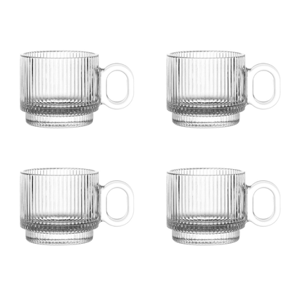 Set of 4 mugs of Glass Graffiato 95ml