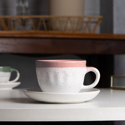 Set of 4 cups of Tea with Píres Ceramic Ombre Pink 210ml