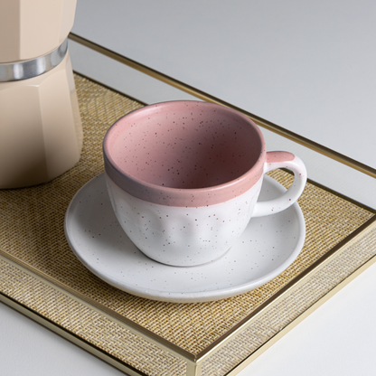 Set of 4 cups of Tea with Píres Ceramic Ombre Pink 210ml