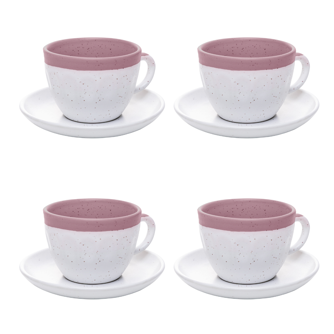 Set of 4 cups of Tea with Píres Ceramic Ombre Pink 210ml