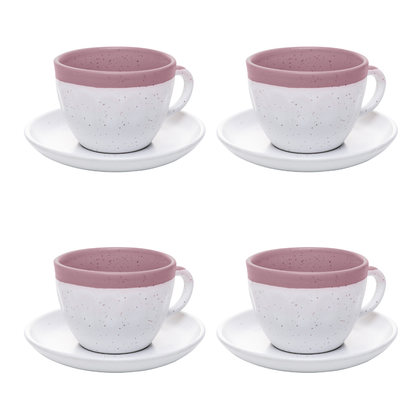 Set of 4 cups of Tea with Píres Ceramic Ombre Pink 210ml