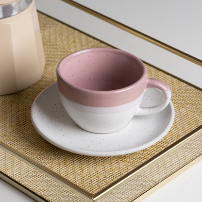 Set of 4 cups of Coffee with saucer Ombré Pink 85ml