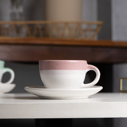 Set of 4 cups of Coffee with saucer Ombré Pink 85ml