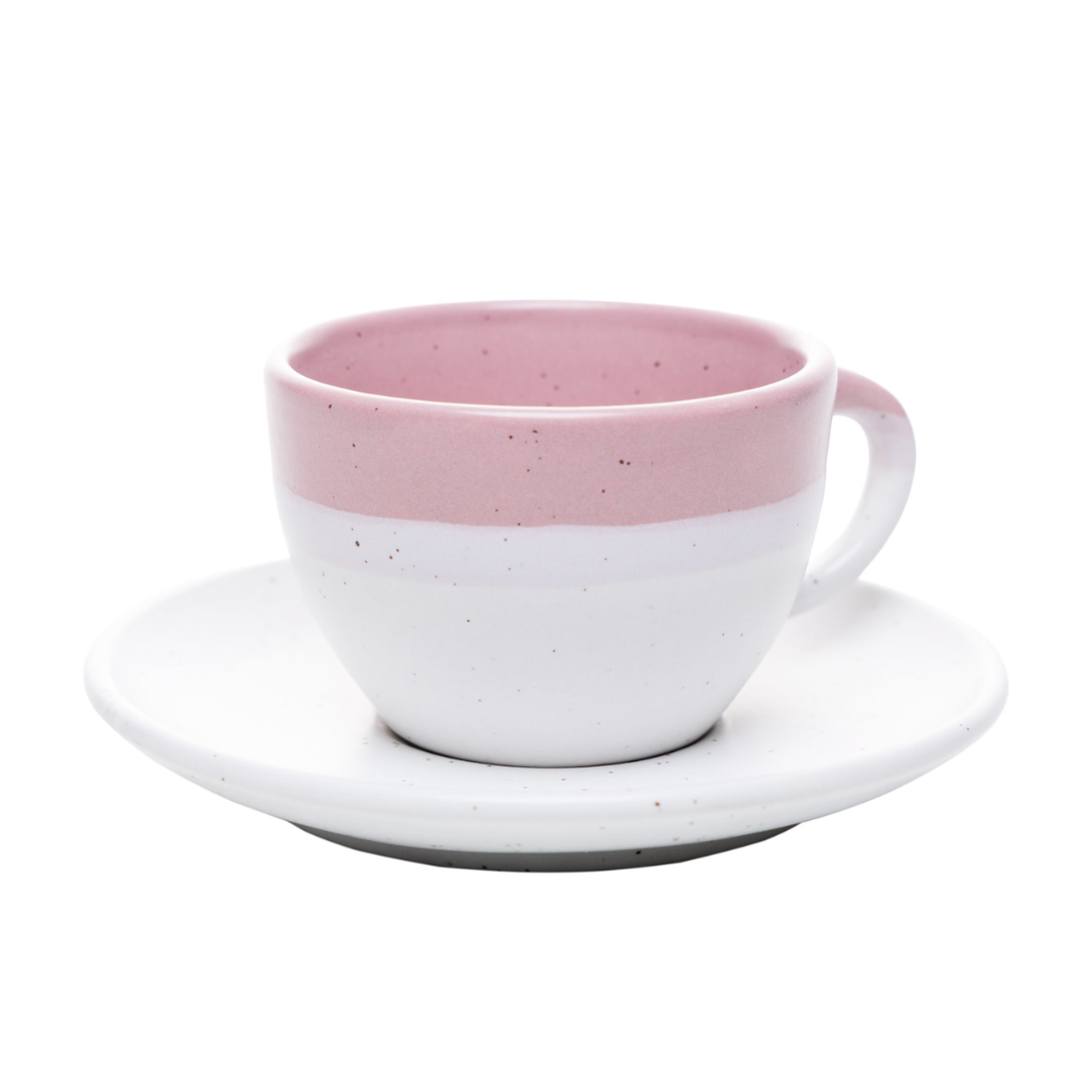 Set of 4 cups of Coffee with saucer Ombré Pink 85ml