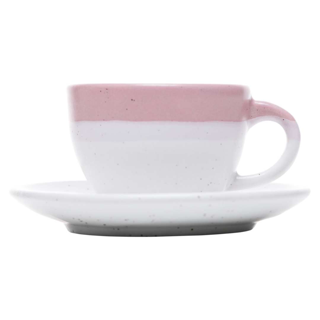 Set of 4 cups of Coffee with saucer Ombré Pink 85ml