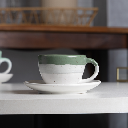 Set of 4 cups of Coffee with Píres Ceramic Ombre Green 85ml