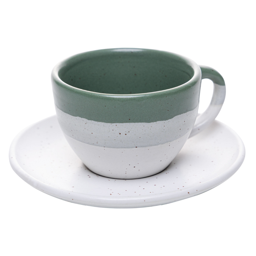 Set of 4 cups of Coffee with Píres Ceramic Ombre Green 85ml