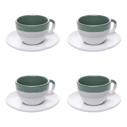 Set of 4 cups of Coffee with Píres Ceramic Ombre Green 85ml