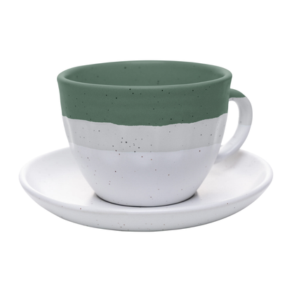 Set of 4 cups of Tea with Píres Ceramic Ombre Green 210ml